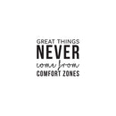 Vinyl Wall Art Decal - Great Things Never Came From Comfort Zones - 22. Positive Home Living Room Bedroom Office Decor - Modern Peel And Stick Motivational Life Quotes   4