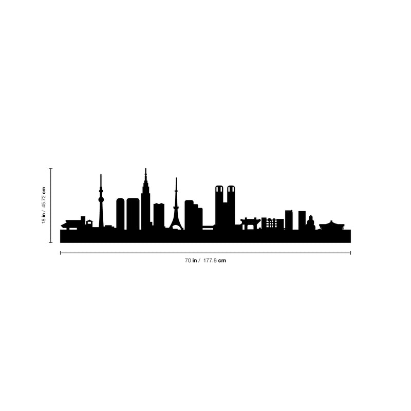 Vinyl Wall Art Decal - Tokyo - 4. Cool Text Shadow Design Modern Urban Oriental Country Japan City Home Bedroom Living Room Mural Indoor Outdoor Decoration Adhesive   5