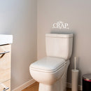 Vinyl Wall Art Decal - Oh Crap - 6.32" x 13" - Funny Modern Witty Humorous Toilet Flushing Decoration For Household Home Bathroom Toilet Indoor Dorm Room Apartment Quote White 6.32" x 13" 2