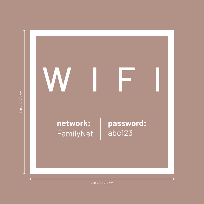 Vinyl Wall Decal - Custom Wifi Network - 6" x 7" - Window Storefront Cut Text Lettering - Easy Professional Self Adhesive Indoor Outdoor Work Office Coffee Shop Restaurant Internet Password White 6" x 7" 5