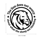 Vinyl Wall Art Decal - The Lion Does Not Worry About What The Sheep Are Thinking - 22" x 22" - Trendy Inspirational Quote For Bedroom Living Room Apartment Work Office Indoor Decoration Black 22" x 22" 4