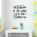 Vinyl Wall Art Decal - The Future Of The World Is In This Classroom - Trendy Cursive Inspirational Quote For Home Apartment Kids Room Nursery Playroom School Indoor Decor   2