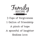 Vinyl Wall Art Decal - Family Recipe - 24. Sweet Charming Design For Home Dining Room Living Room Kitchen Bakery Workplace Restaurant Bar Shop Chef Cook Decoration Sticker   4