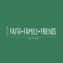 Vinyl Wall Art Decal - Faith Family Friends - 3.5" x 23" - Trendy Inspirational Life Quote For Home Living Room Kitchen Dining Room Decoration Sticker White 3.5" x 23" 5