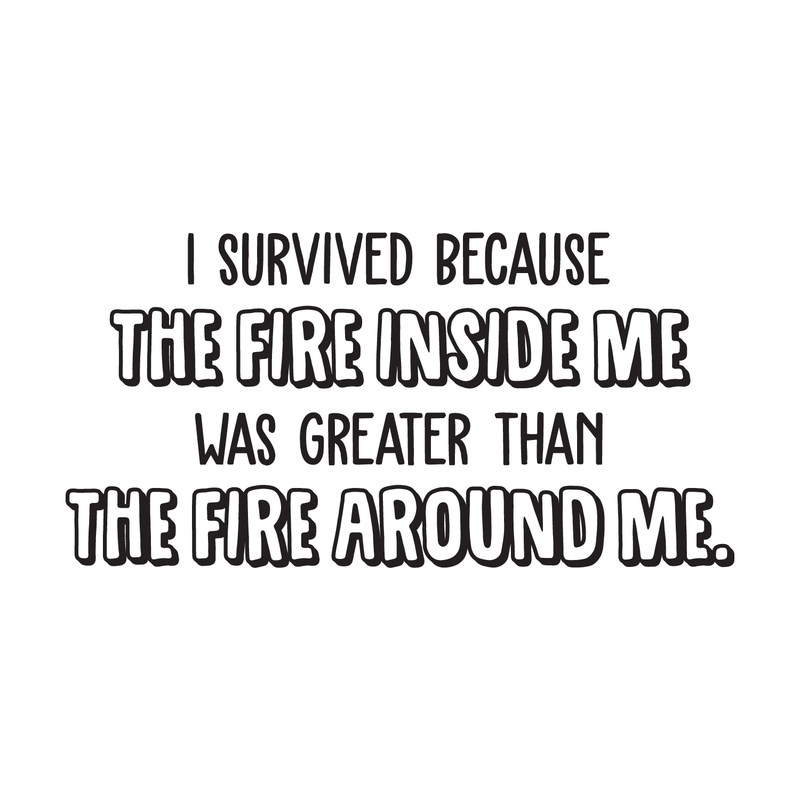Vinyl Wall Art Decal - I Survived Because The Fire Inside Me Was Greater Than The Fire Around Me - Inspirational Life Quote for Home Bedroom Living Room Apartment Decoration Sticker   4