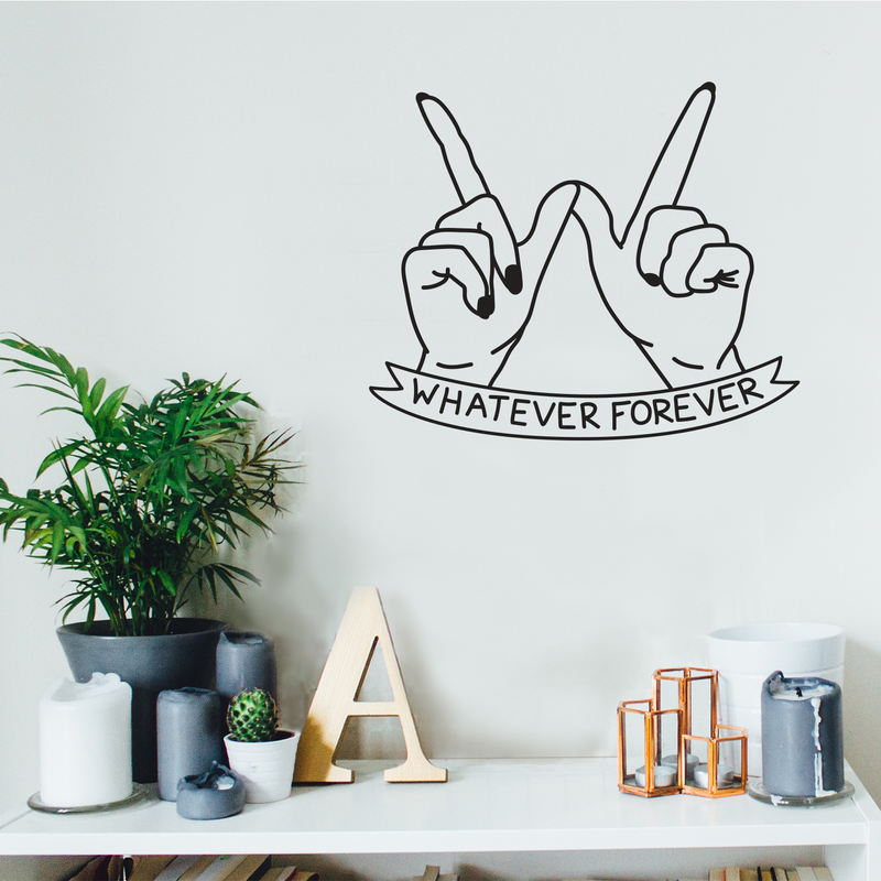 Vinyl Wall Art Decal - Whatever Forever - 9" x 25" - Trendy Cute Cool Girly Quote For Home Apartment Bedroom Dorm Room Bathroom Decoration Sticker Black 17" x 20" 4