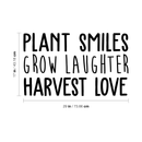 Vinyl Wall Art Decal - Plant Smiles Grow Laughter Harvest Love - Trendy Inspirational Nature Environmentalism Quote For Home Living Room Patio Office School Decoration Sticker   4