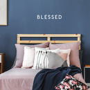 Vinyl Wall Art Decal - Blessed - 3.5" x 22" - Modern Inspirational Gratitude Quote For Home Bedroom Living Room School Office Workplace Decoration Sticker White 3.5" x 22" 2