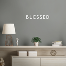 Vinyl Wall Art Decal - Blessed - 3.5" x 22" - Modern Inspirational Gratitude Quote For Home Bedroom Living Room School Office Workplace Decoration Sticker White 3.5" x 22" 3