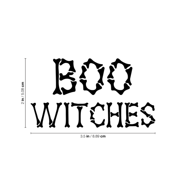 Vinyl Wall Art Decal - Boo Witches - - Trendy Halloween Season Quote For Home Work Laptop Coffee Mug Thermos Cup Window Notebook Luggage Car Bumper Decoration Sticker