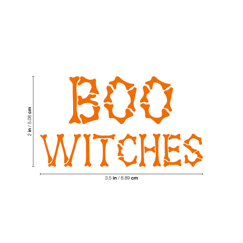 Vinyl Wall Art Decal - Boo Witches - 2" x 3.5" - Trendy Halloween Season Quote For Home Work Laptop Coffee Mug Thermo Cup Window Notebook Luggage Car Bumper Decoration Sticker Orange 2" x 3.5"