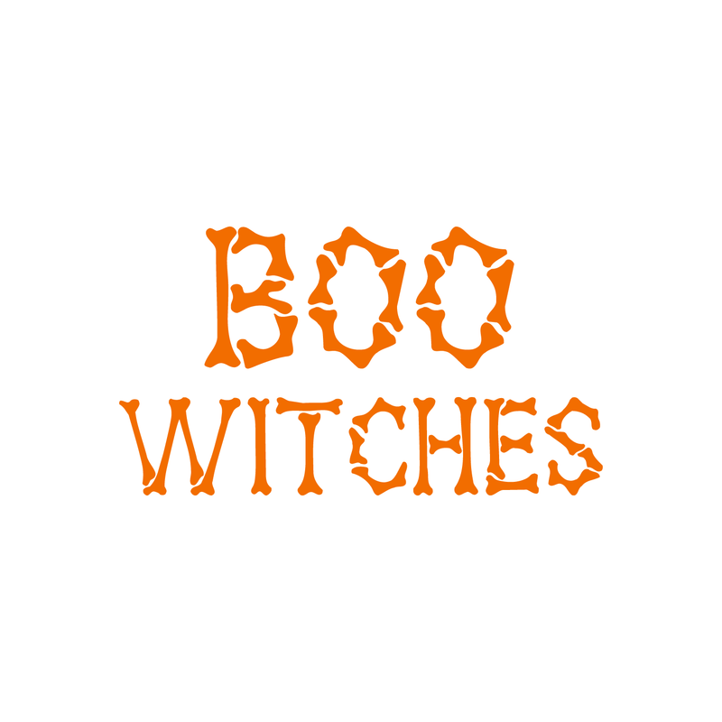 Vinyl Wall Art Decal - Boo Witches - 2" x 3.5" - Trendy Halloween Season Quote For Home Work Laptop Coffee Mug Thermo Cup Window Notebook Luggage Car Bumper Decoration Sticker Orange 2" x 3.5" 2