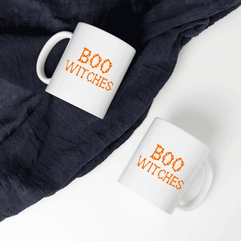 Vinyl Wall Art Decal - Boo Witches - 2" x 3.5" - Trendy Halloween Season Quote For Home Work Laptop Coffee Mug Thermo Cup Window Notebook Luggage Car Bumper Decoration Sticker Orange 2" x 3.5" 3