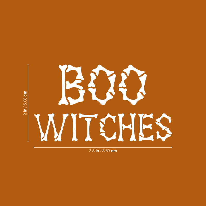 Vinyl Wall Art Decal - Boo Witches - 2" x 3.5" - Trendy Halloween Season Quote For Home Work Laptop Coffee Mug Thermo Cup Window Notebook Luggage Car Bumper Decoration Sticker White 2" x 3.5"