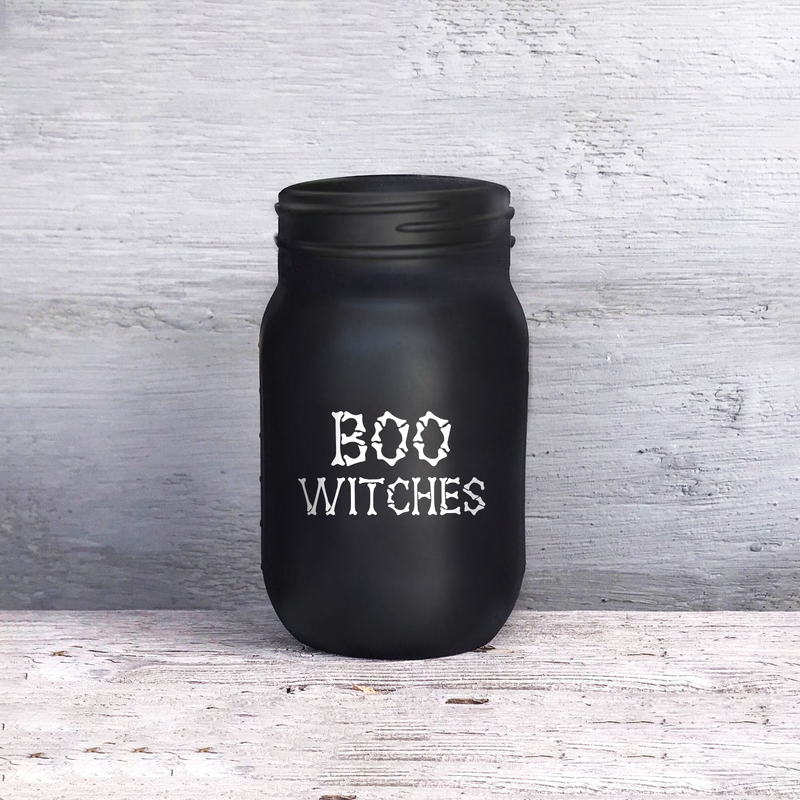 Vinyl Wall Art Decal - Boo Witches - 2" x 3.5" - Trendy Halloween Season Quote For Home Work Laptop Coffee Mug Thermo Cup Window Notebook Luggage Car Bumper Decoration Sticker White 2" x 3.5" 2