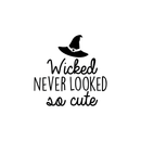 Vinyl Wall Art Decal - Wicked never looked so cute - 17" x 17" - Modern Spooky Halloween Quote For Home Bedroom Kids Room Store Coffee Shop Seasonal Decoration Sticker Black 17" x 17" 4