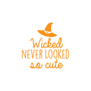 Vinyl Wall Art Decal - Wicked never looked so cute - 17" x 17" - Modern Spooky Halloween Quote For Home Bedroom Kids Room Store Coffee Shop Seasonal Decoration Sticker Orange 17" x 17" 4