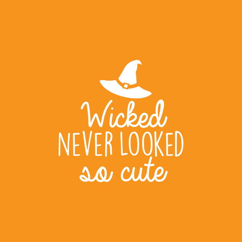 Vinyl Wall Art Decal - Wicked never looked so cute - 17" x 17" - Modern Spooky Halloween Quote For Home Bedroom Kids Room Store Coffee Shop Seasonal Decoration Sticker White 17" x 17" 5