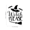 Vinyl Wall Art Decal - Witch Please - Trendy Halloween Season Hat Broom Bats Shape Quote For Home Bedroom Living Room School Classroom Office Decoration Sticker