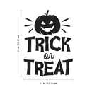 Vinyl Wall Art Decal - Trick Or Treat Pumpkin - 23" x 17" - Trendy Spooky Halloween Quote For Home Entryway Front Door Store Coffee Shop Restaurant Seasonal Decoration Sticker Black 23" x 17" 5