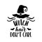 Vinyl Wall Art Decal - Witch Hair Don't Care - 19. Trendy Halloween Season Broom Hat Shape For Home Bedroom Living Room School Classroom Office Decoration Sticker   5