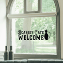 Vinyl Wall Art Decal - Scaredy Cats Welcome - Trendy Funny Halloween Quote For Home Entryway Front Door Store Coffee Shop Restaurant Seasonal Decoration Sticker   3