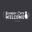 Vinyl Wall Art Decal - Scaredy Cats Welcome - 10" x 30" - Trendy Funny Halloween Quote For Home Entryway Front Door Store Coffee Shop Restaurant Seasonal Decoration Sticker White 10" x 30"