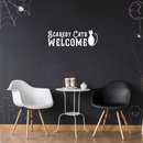 Vinyl Wall Art Decal - Scaredy Cats Welcome - 10" x 30" - Trendy Funny Halloween Quote For Home Entryway Front Door Store Coffee Shop Restaurant Seasonal Decoration Sticker White 10" x 30" 3