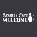 Vinyl Wall Art Decal - Scaredy Cats Welcome - 10" x 30" - Trendy Funny Halloween Quote For Home Entryway Front Door Store Coffee Shop Restaurant Seasonal Decoration Sticker White 10" x 30" 4