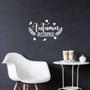 Vinyl Wall Art Decal - Autumn Blessings - 17" x 27.5" - Trendy Harvest Fall Leaves Halloween Seasonal Quote For Home Bedroom Kitchen Dining Room Office Church Decoration Sticker White 17" x 27.5" 2