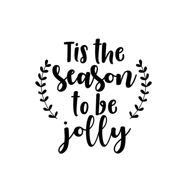 Vinyl Wall Art Decal - Tis The Season To Be Jolly - Cute Christmas Winter Quote For Home Living Room Front Door Coffee Shop Store Seasonal Decoration Sticker