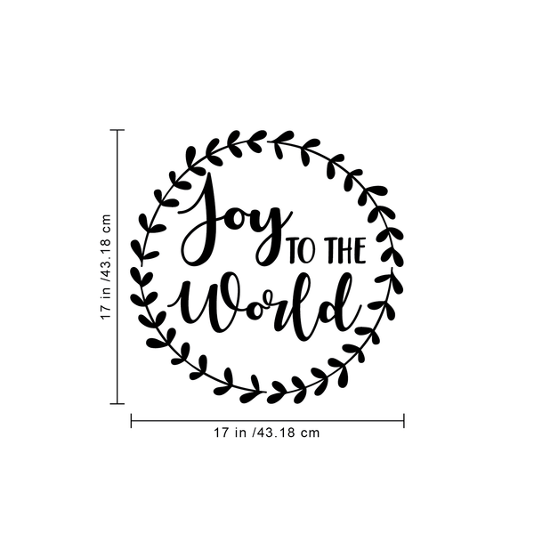 Vinyl Wall Art Decal - Joy to The World - Christmas Holiday Seasonal Decoration Sticker - Indoor Outdoor Home Office Wall Door Window Bedroom Workplace Decor Decals (12" x 23"; Black)