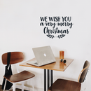 Vinyl Wall Art Decal - We Wish You A Very Merry Christmas - 17" x 26" - Modern Cute Quote For Home Living Room Front Door Store School Office Coffe Shop Seasonal Decoration Sticker Black 17" x 26" 2