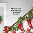 Vinyl Wall Art Decal - We Wish You A Very Merry Christmas - 17" x 26" - Modern Cute Quote For Home Living Room Front Door Store School Office Coffe Shop Seasonal Decoration Sticker Black 17" x 26" 4