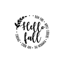 Vinyl Wall Art Decal - Hello Fall - 22.5" x 23" - Modern Autumn Seasonal Quote For Home Living Room Coffee Shop Store Office Workplace School Decoration Sticker Black 22.5" x 23" 5