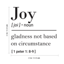 Vinyl Wall Art Decal - Joy Gladness Not Based On Circumstance - 22" x 22" - 1 Peter 1:8-9 Inspirational Religious Faithful Quote For Home Bedroom Living Room Church Work Decor Black 22" x 22"