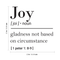 Vinyl Wall Art Decal - Joy Gladness Not Based On Circumstance - 22" x 22" - 1 Peter 1:8-9 Inspirational Religious Faithful Quote For Home Bedroom Living Room Church Work Decor Black 22" x 22"