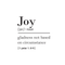 Vinyl Wall Art Decal - Joy Gladness Not Based On Circumstance - 22" x 22" - 1 Peter 1:8-9 Inspirational Religious Faithful Quote For Home Bedroom Living Room Church Work Decor Black 22" x 22" 5