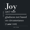 Vinyl Wall Art Decal - Joy Gladness Not Based On Circumstance - 22" x 22" - 1 Peter 1:8-9 Inspirational Religious Faithful Quote For Home Bedroom Living Room Church Work Decor White 22" x 22"