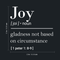 Vinyl Wall Art Decal - Joy Gladness Not Based On Circumstance - 22" x 22" - 1 Peter 1:8-9 Inspirational Religious Faithful Quote For Home Bedroom Living Room Church Work Decor White 22" x 22"