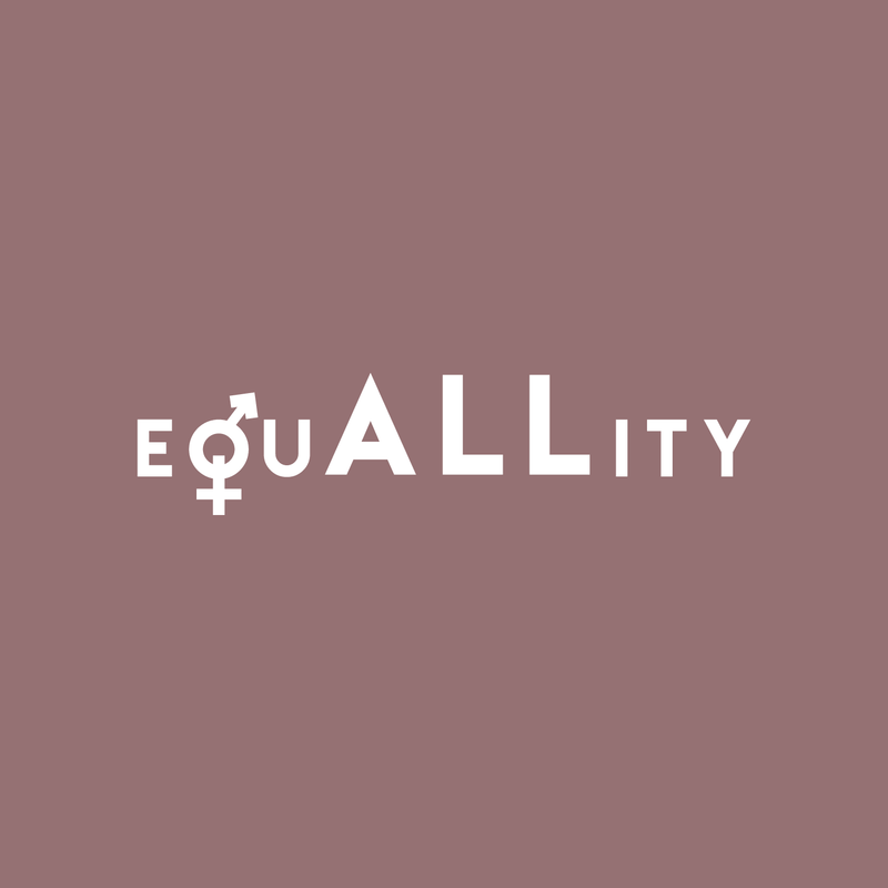 Vinyl Wall Art Decal - EquALLity - 6" x 25" - Modern Inspirational Gender Equality Quote For Home Office Workplace Business Store Human Rights Decoration Sticker White 6" x 25"