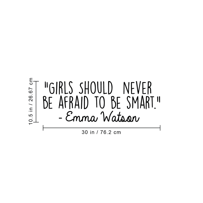 Vinyl Wall Art Decal - Girls Should Never Be Afraid To Be Smart - 10. Modern Motivational Women Quote For Home Living Room School Office Workplace Decoration Sticker   3