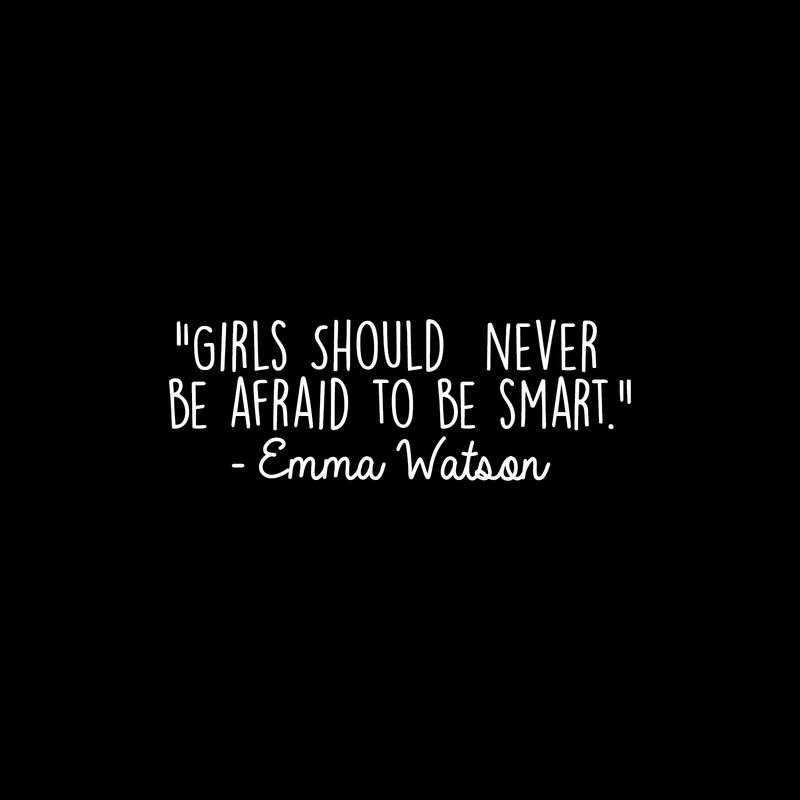 Vinyl Wall Art Decal - Girls Should Never Be Afraid To Be Smart - 10.5" x 30" - Modern Motivational  Women Quote For Home Living Room School Office Workplace Decoration Sticker White 10.5" x 30" 2