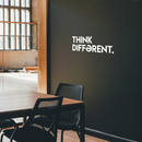 Vinyl Wall Art Decal - Think Different - 10" x 30" - Modern Minimalist Motivational Quote For Home Bedroom Living Room Office Workplace Business Decoration Sticker White 10" x 30" 3