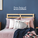 Vinyl Wall Art Decal - Brains Beauty And Bad A$$ Determination - 8" x 30" - Trendy Motivational Quote For Home Apartment Bedroom Office Workplace Decoration Sticker White 8" x 30" 2