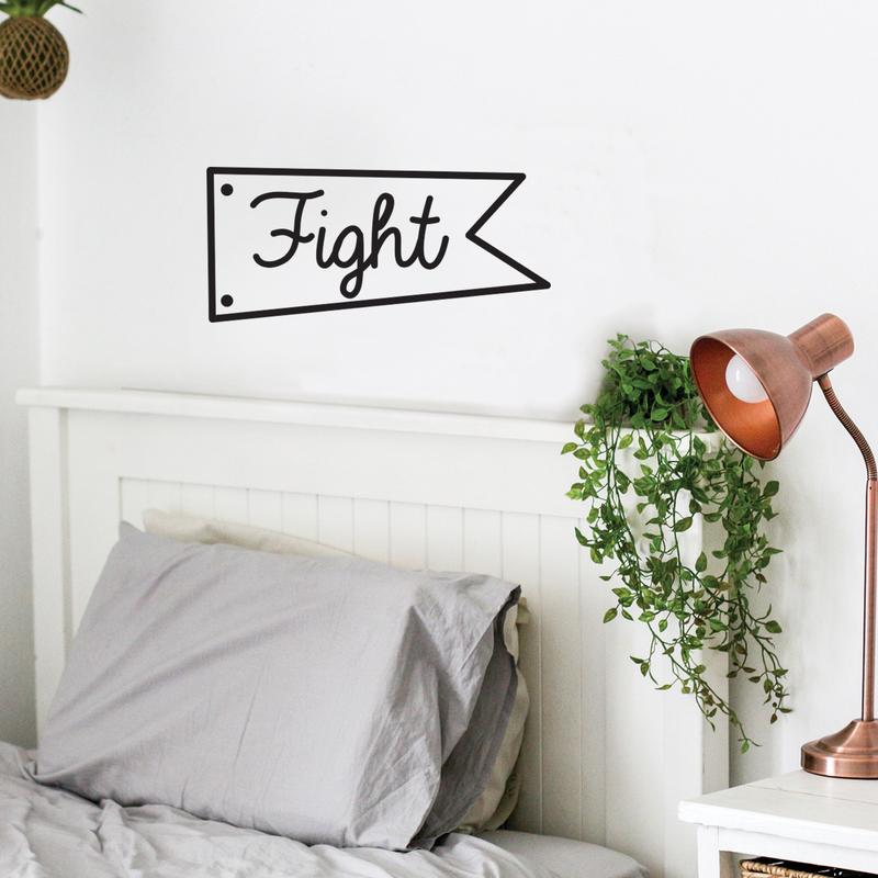 Vinyl Wall Art Decal - Fight Banner - Trendy Motivational Quote Flag Image For Home Bedroom Living Room Office Workplace Coffee Shop Decoration Sticker   4