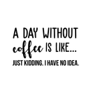 Vinyl Wall Art Decal - A Day Without Coffee Is Like - Trendy Funny Quote For Coffee Lovers Home Kitchen Living Room Coffee Shop Office Cafe Decoration Sticker   2
