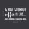 Vinyl Wall Art Decal - A Day Without Coffee Is Like - 17" x 30" - Trendy Funny Quote For Coffee Lovers Home Kitchen Living Room Coffee Shop Office Cafe Decoration Sticker White 17" x 30"