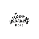 Vinyl Wall Art Decal - Love Yourself More - 17" x 24" - Modern Inspirational Quote For Home Bedroom Closet Kids Room Living Room Office Workplace Decor Sticker Black 17" x 24" 2