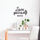 Vinyl Wall Art Decal - Love Yourself More - 17" x 24" - Modern Inspirational Quote For Home Bedroom Closet Kids Room Living Room Office Workplace Decor Sticker Black 17" x 24" 3